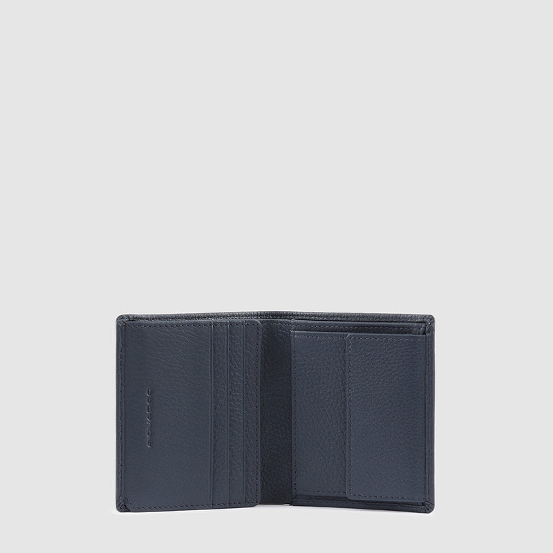 Vertical men’s wallet with coin pocket