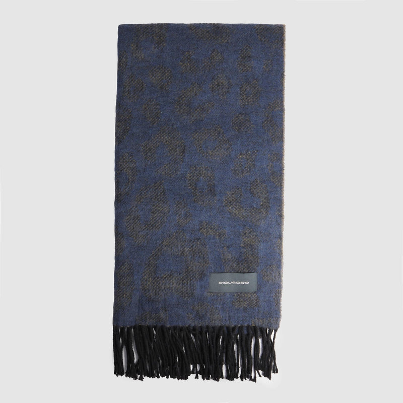 Women's animal print scarf with fringes