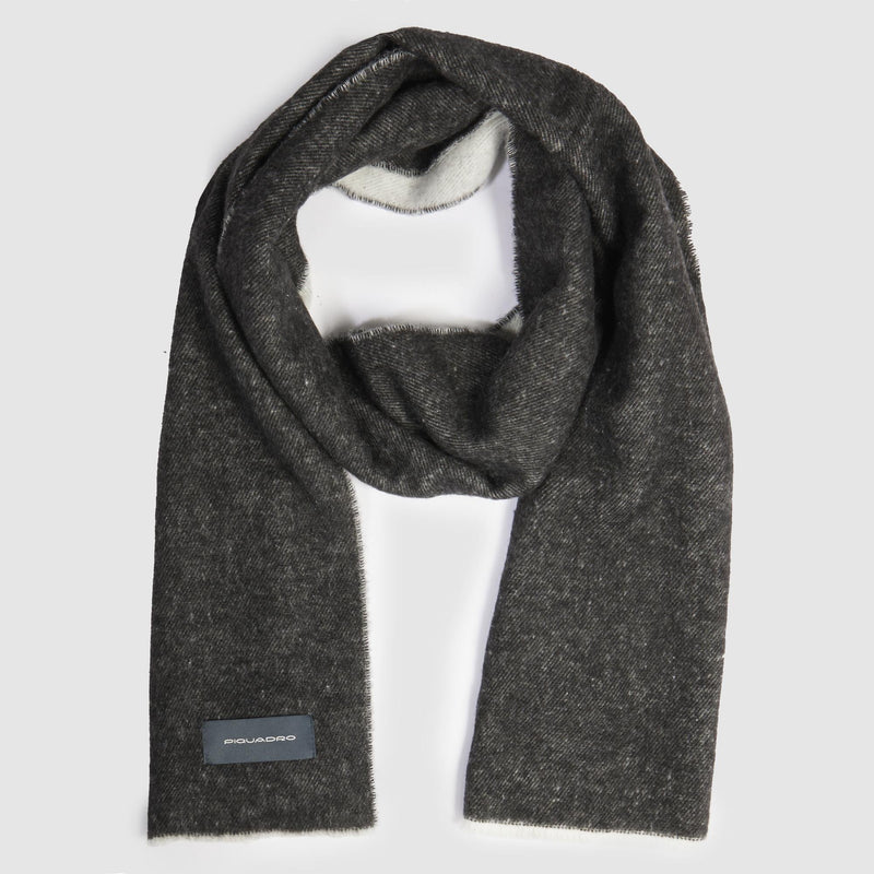 Sciarpa uomo double-face nero/grigio