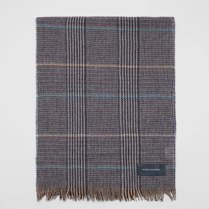 Lightweight Wool Blend Scarf with Houndstooth Check