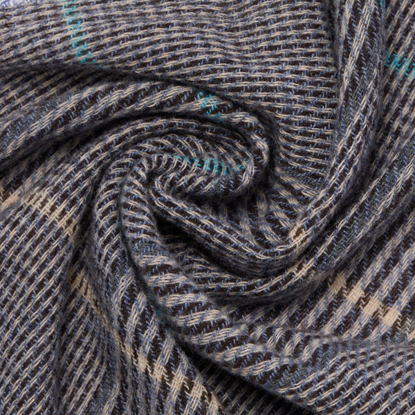 Lightweight Wool Blend Scarf with Houndstooth Check - 3