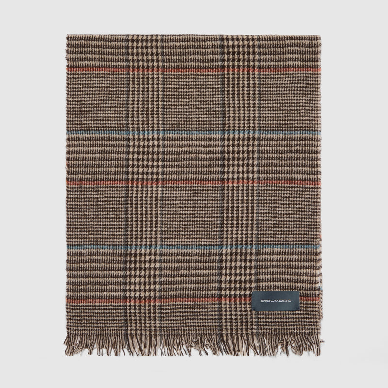 Lightweight Wool Blend Scarf with Houndstooth Check