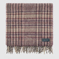Wool Blend Mohair-Effect Scarf, Pastel Check