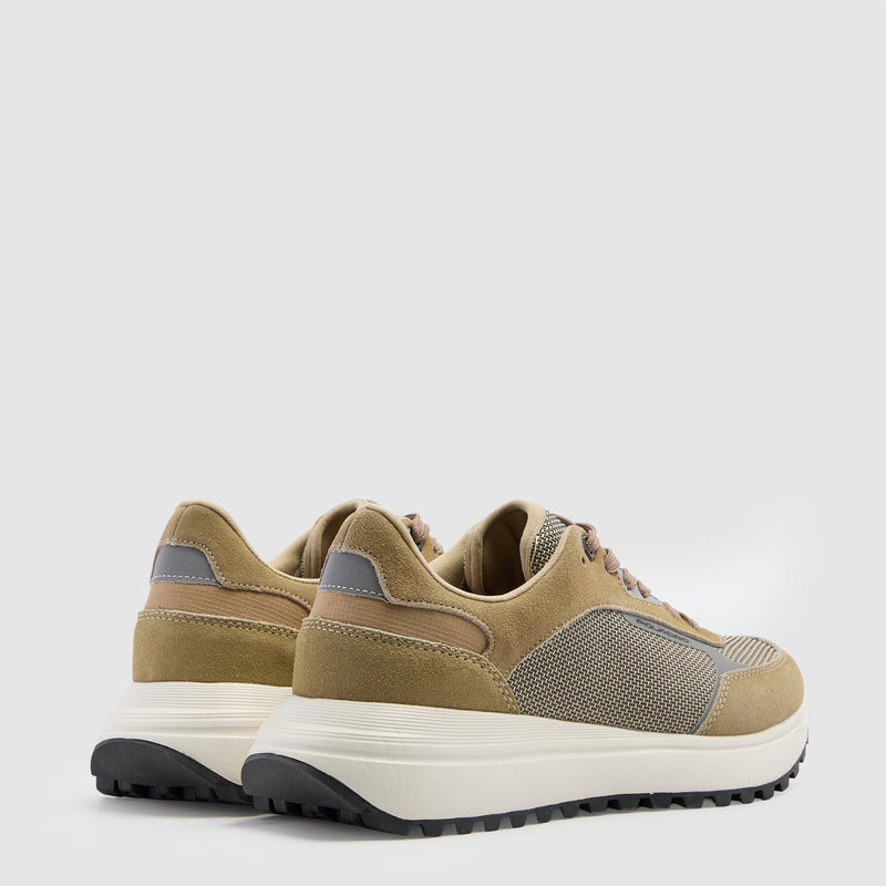 Men's suede leather and mesh sneakers