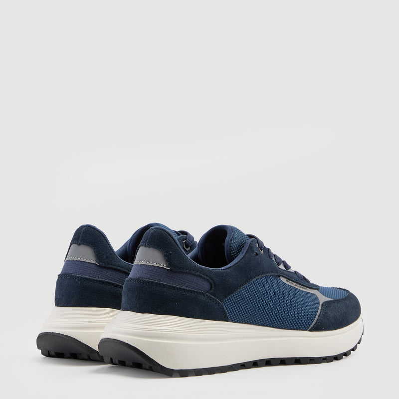 Men's suede leather and mesh sneakers